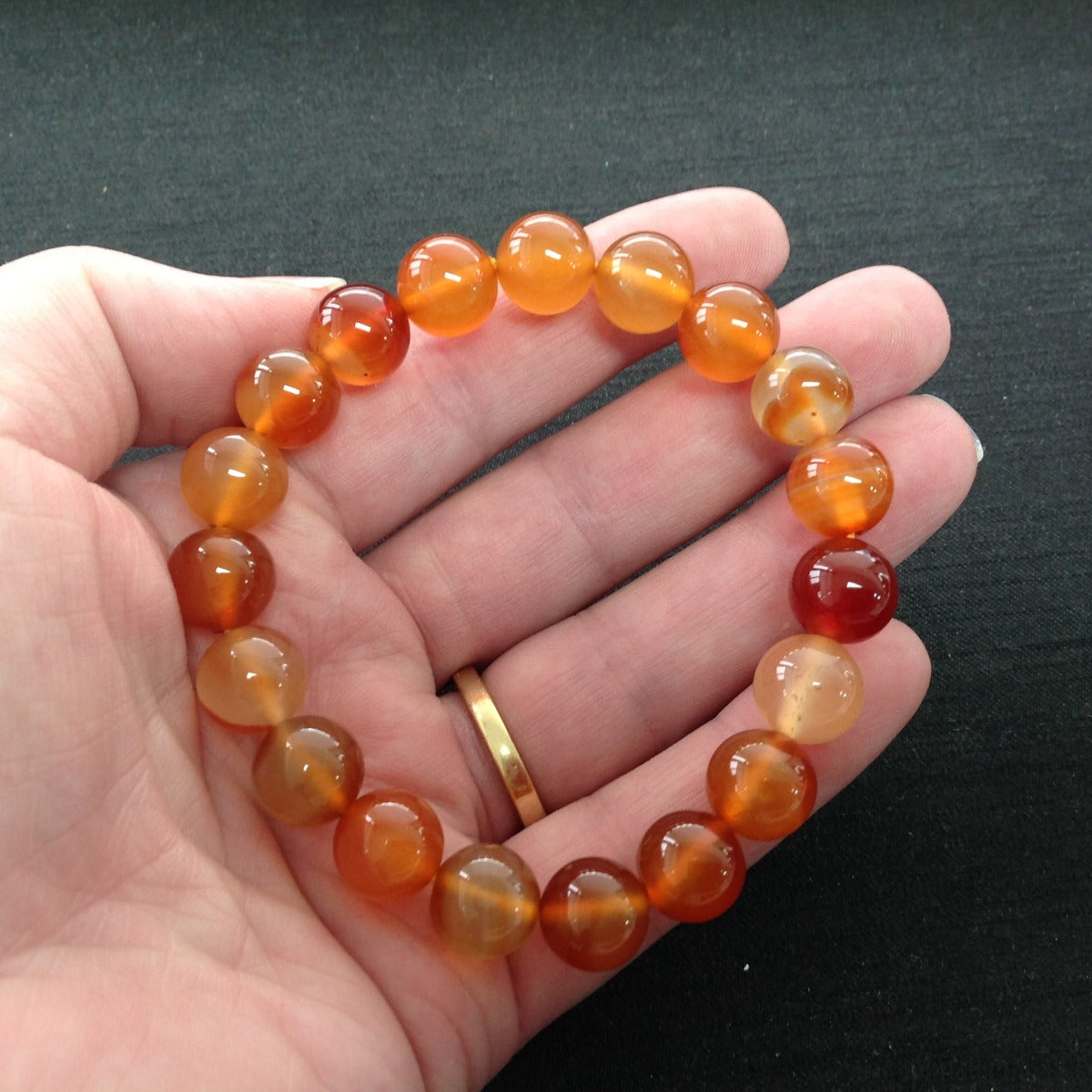 Carnelian Beads Bracelet - 10mm Carnelian Beads Bracelet - 10mm